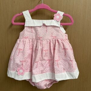 Florence Eiseman Baby Girls Pink Flamingo Pique Skirted Bubble - 6M